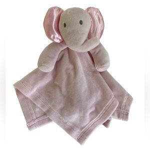 Pink Elephant Plush Lovey Security Blanket Satin Ears 12" Unbranded.